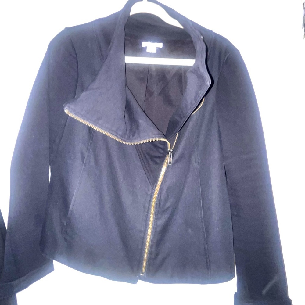 Helmut Lang Black Asymmetrical Zip Jacket Size M